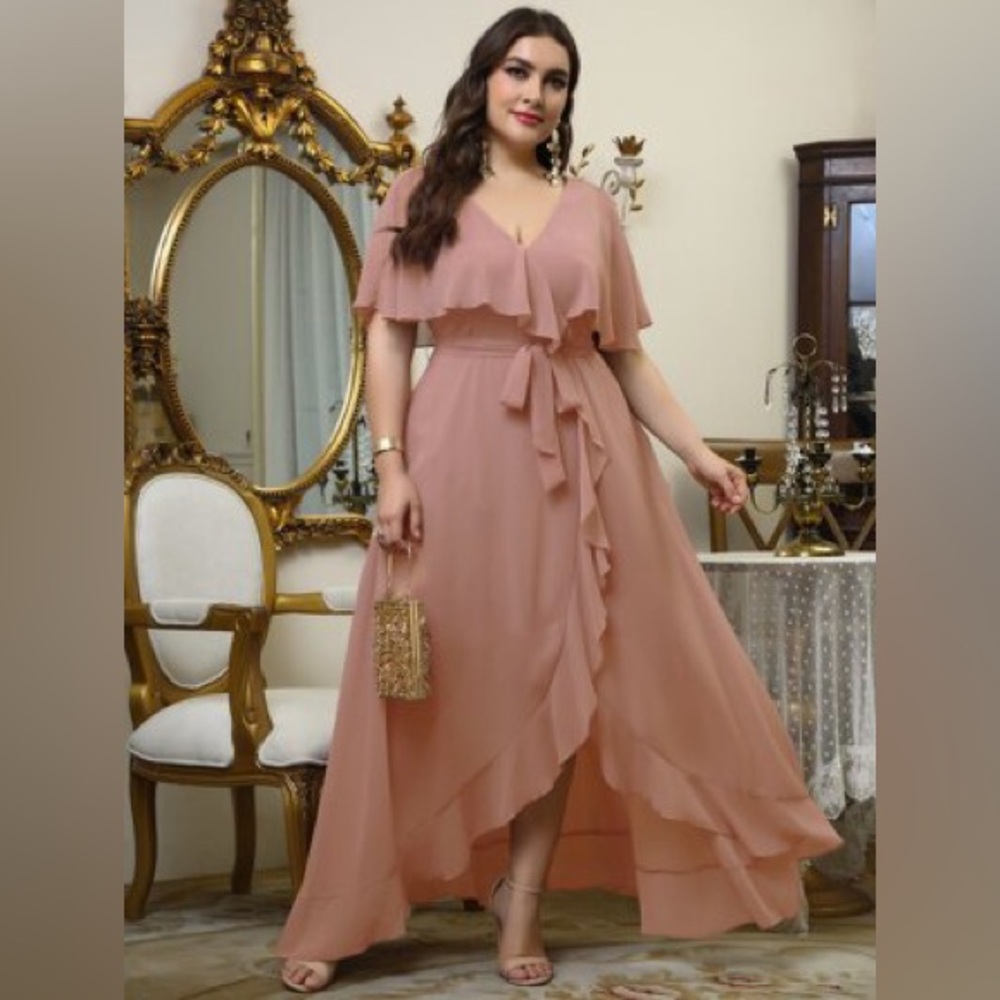 SHEIN Curve Dusty Rose Mauve Wrap Dress Size 1X